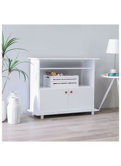 DANUBE HOME Tadeo TV Cabinet For Up To 32 Inches TV Entertainment Wall Unit Furniture Wooden TV Stand For Living Room Bedroom TV Rack L90xW36xH76 cm White  - Image 4