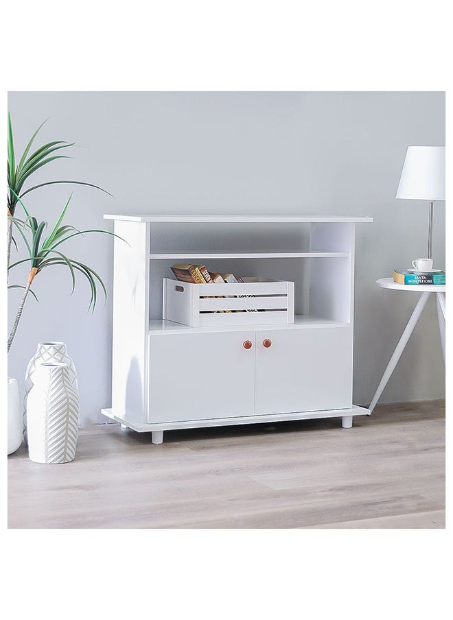 DANUBE HOME Tadeo TV Cabinet For Up To 32 Inches TV Entertainment Wall Unit Furniture Wooden TV Stand For Living Room Bedroom TV Rack L90xW36xH76 cm White  - Image 4