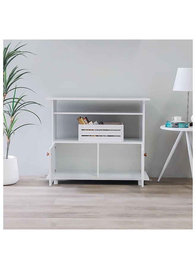 DANUBE HOME Tadeo TV Cabinet For Up To 32 Inches TV Entertainment Wall Unit Furniture Wooden TV Stand For Living Room Bedroom TV Rack L90xW36xH76 cm White  - Image 5