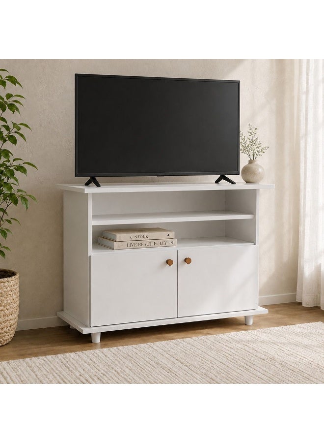 DANUBE HOME Tadeo TV Cabinet For Up To 32 Inches TV Entertainment Wall Unit Furniture Wooden TV Stand For Living Room Bedroom TV Rack L90xW36xH76 cm White - Image 1