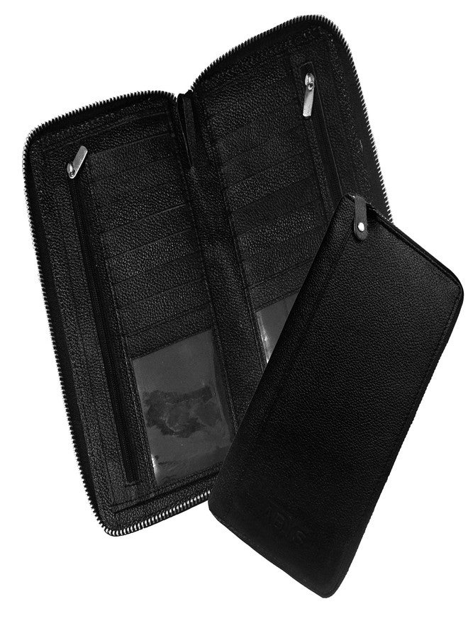 ABYS Genuine Leather RFID Protected Unisex Passport Wallet (Black_8121ABIA23) - Image 1