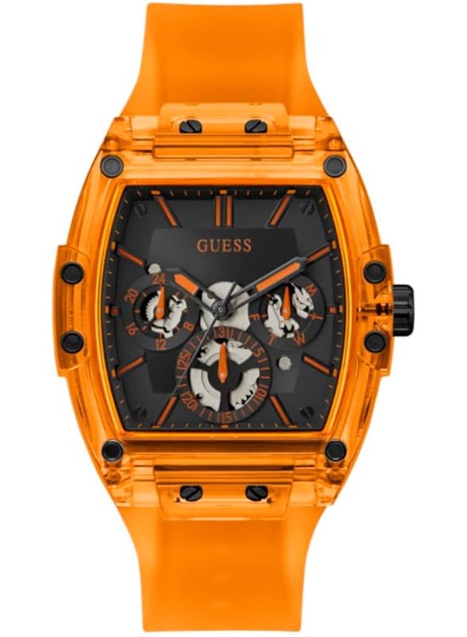 GUESS Mens Orange Multi-function Watch - Image 1