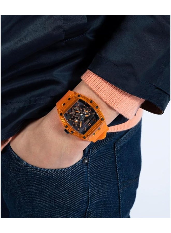 GUESS Mens Orange Multi-function Watch - Image 5