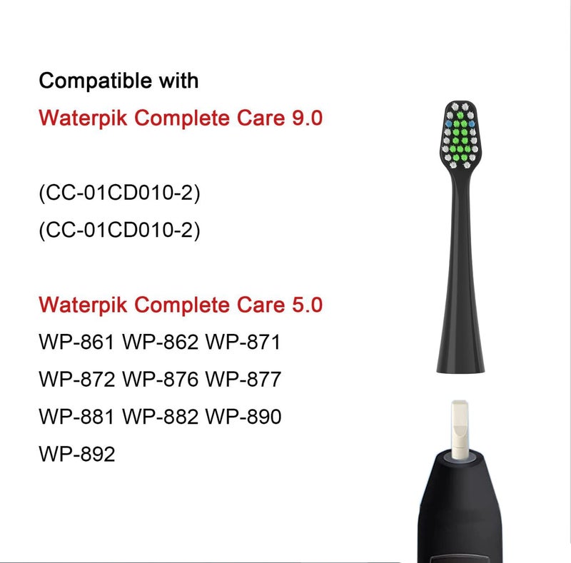 pisonicleara Replacement Toothbrush Heads Fits for Waterpik Complete Care 9.0 (CC-01), Care 5.0 (WP-862) Sonic Electric Tooth Brush Refill(8-pc), Pisonicleara - Image 2