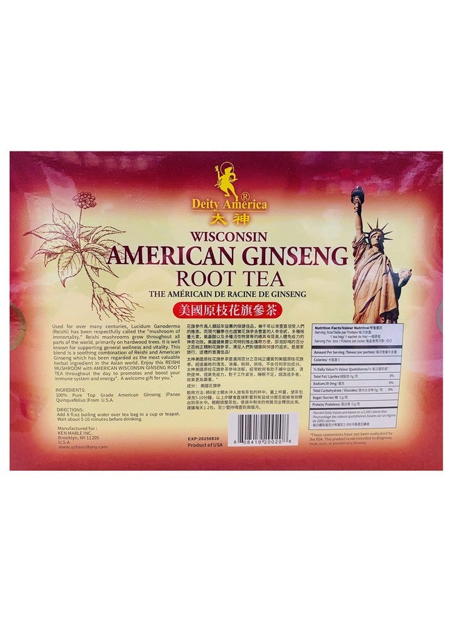 Deity Wisconsin American Ginseng Root Tea 60 bags x 2.25g - Image 2