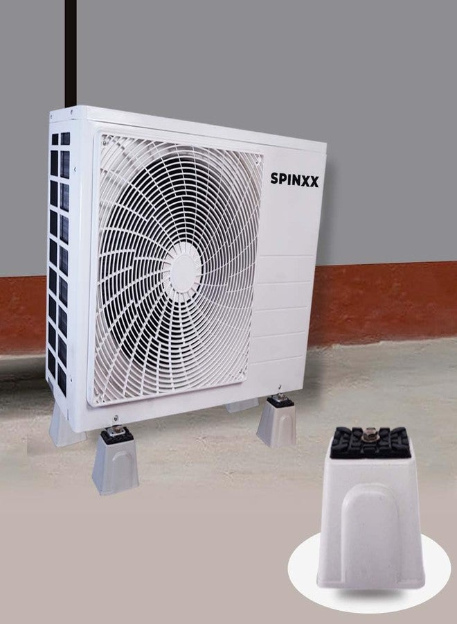Spinxx PVC Floor Stand AC 4 Pack Anti-Vibration with Rubber Pads,Anti-Vibration Shock Absorbing Rubber Mounting Bracket for Outdoor Ductless Mini Split Air Conditioner 1.5 Ton & 2 Ton. - Image 1