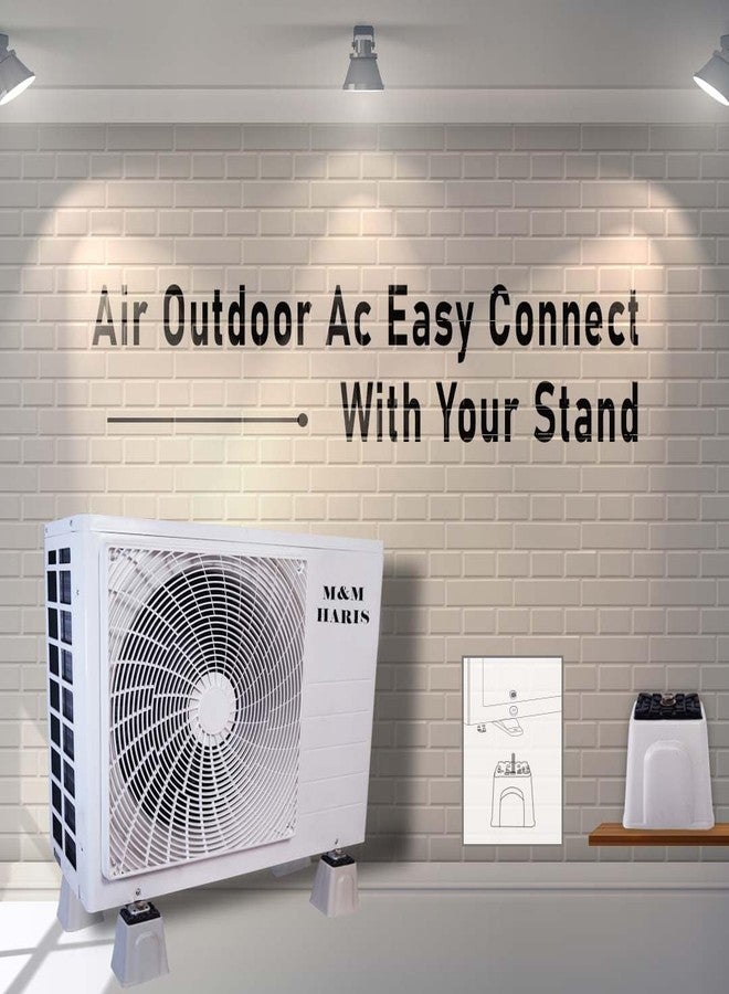 Spinxx PVC Floor Stand AC 4 Pack Anti-Vibration with Rubber Pads,Anti-Vibration Shock Absorbing Rubber Mounting Bracket for Outdoor Ductless Mini Split Air Conditioner 1.5 Ton & 2 Ton. - Image 2