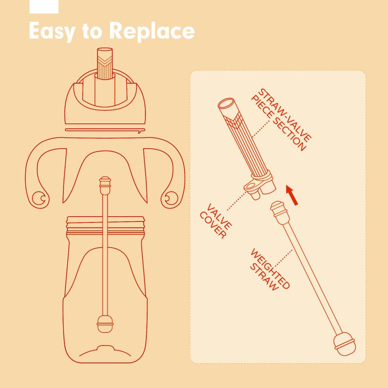 Hahaland Sippy Cups Weighted Straw Replacement Kit - Image 4