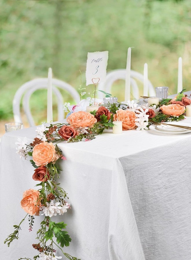 DearHouse 2Pcs Artificial Peony Flower Garland - 6ft/Strand Silk Peony Flower Greenery Garland Fall Garland for Wedding Ceremony Backdrop Party Table Centerpieces Decor - Image 2