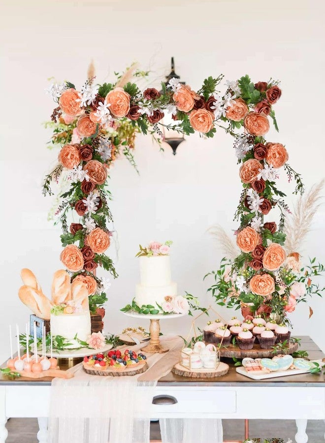 DearHouse 2Pcs Artificial Peony Flower Garland - 6ft/Strand Silk Peony Flower Greenery Garland Fall Garland for Wedding Ceremony Backdrop Party Table Centerpieces Decor - Image 3