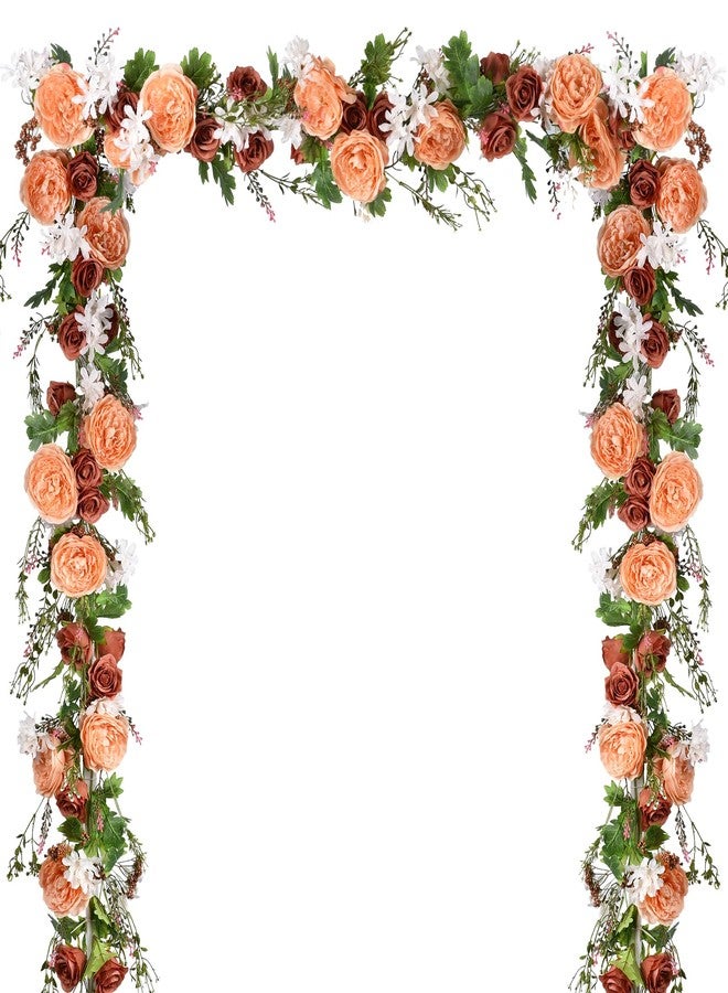 DearHouse 2Pcs Artificial Peony Flower Garland - 6ft/Strand Silk Peony Flower Greenery Garland Fall Garland for Wedding Ceremony Backdrop Party Table Centerpieces Decor - Image 1