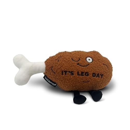 Punchkins Chicken Leg Plushie Its Leg Day Funny Plush Gift for Humor Lovers Cute Plush Toy for Gifting - Image 1