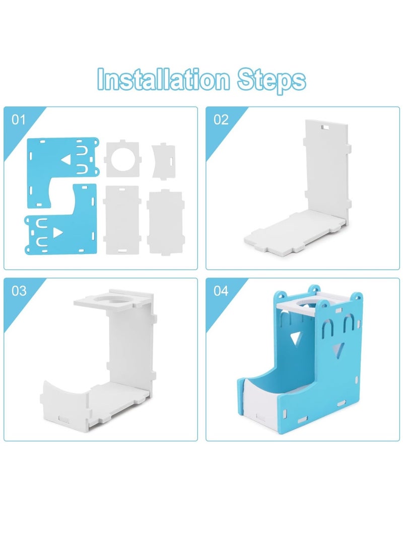 Hamster Water Bottle Stand, 2 in 1 Hanging Rat Auto Dispenser Small Animal Drinking Bottle Food Container Base Hideout Mouse Automatic Feeder Bowl Cage Toy Dwarf Hedgehog Pet Mice Gerbil (Green) - Image 5