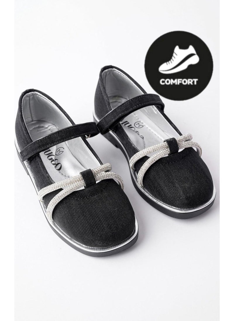 muggo Unicorn Guaranteed Daily Lightweight Sole Stone and Velcro Girls' Ballerinas  - Image 2