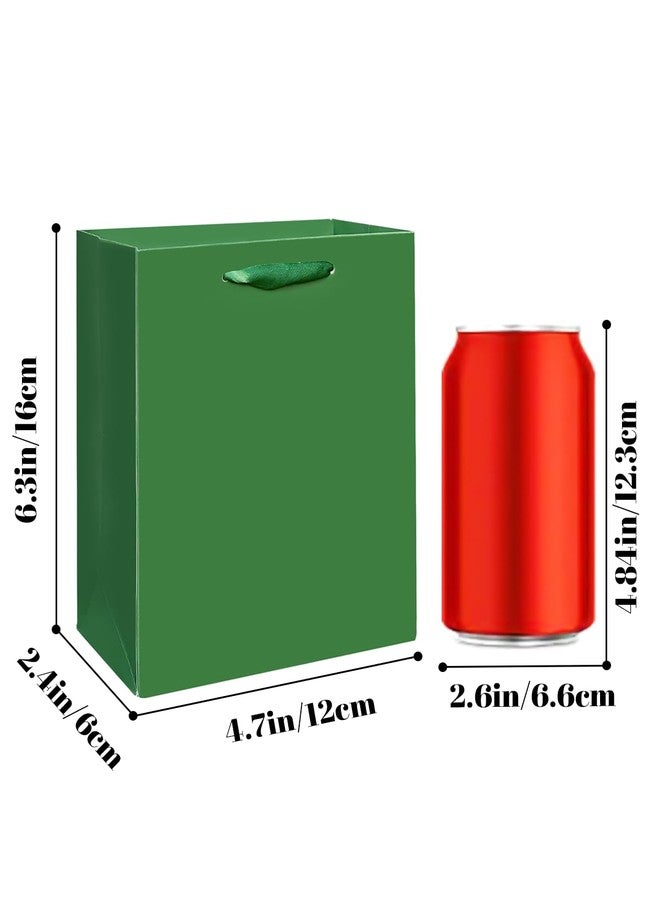qiqee 10PCS Deep Green Mini Gift Bags with Tissue Paper Handles 6.3"x4.7"x2.4" Small Size Present Party Favor Bags（20pcs Tissue Paper Included ） - Image 2