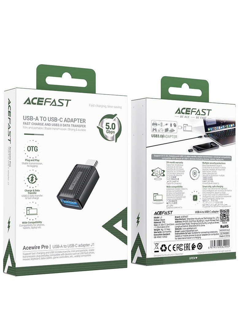 ACEFAST J1 USB-A to USB-C OTG adapter for charging and data transfer. - Image 5