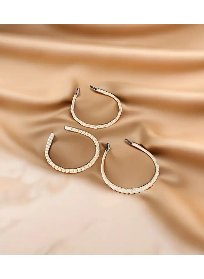 ORiTi 3 قطع إكسسوار رأس مزين باللؤلؤ الصناعي وحجر الراين لحفلات الزفاف والاحتفالات - Image 5