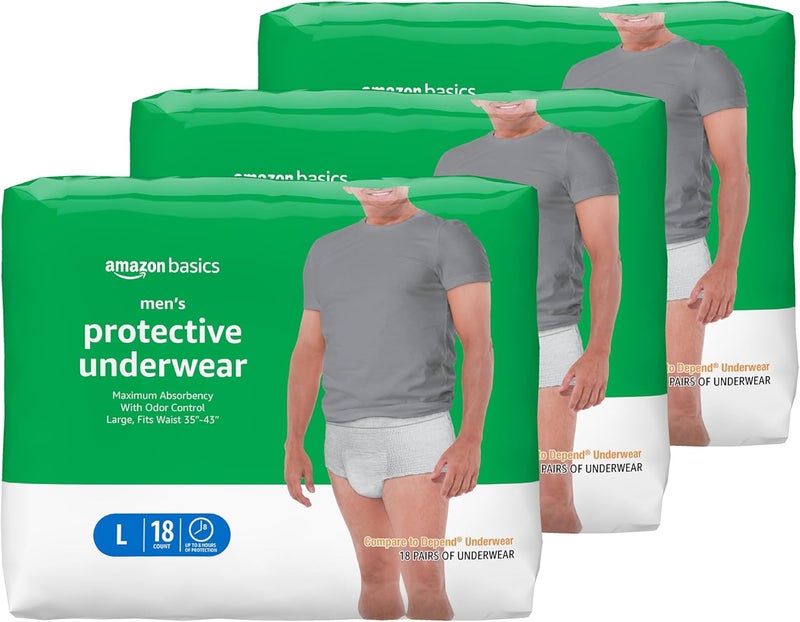 Ççs Incontinence Underwear for Men Maximum Absorbency Large 54 Count 3 Packs of 18 - Image 1