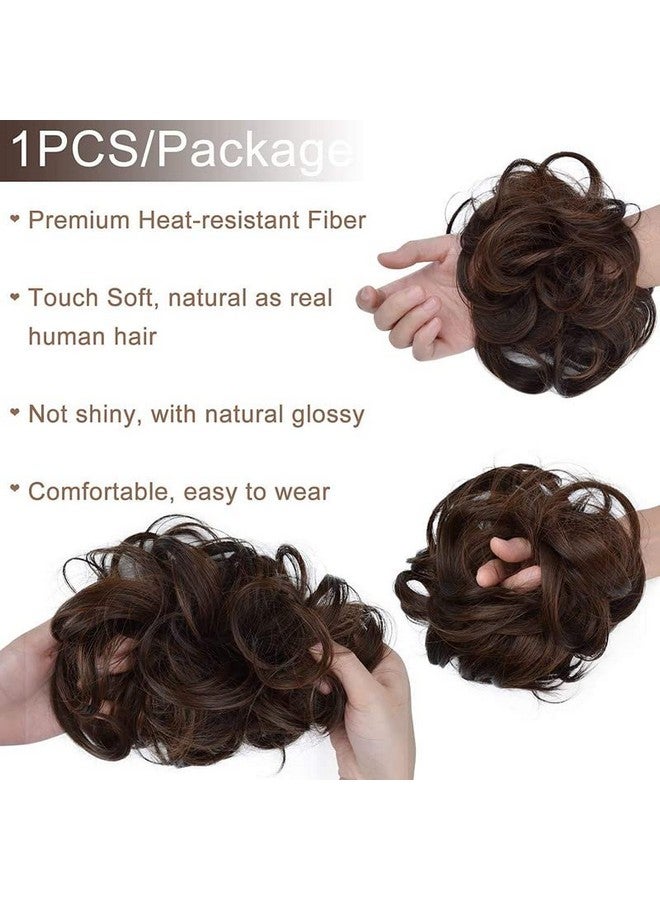 CHANDERKASH 1PCS Messy Bun Hair Piece Hair Extension With Elastic Rubber Band Hairpiece Synthetic Hair Scrunchies Hair Piece for Women Girls Color Brown|Puff Juda Bun Shaper |Messy Bun Scrunchie - Image 3