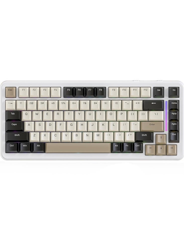 Attack Shark M86 83 Keys Wireless Mechanical Keyboard, 75% Gasket Hot Swappable Custom Keyboard, Side Printed PBT Keycaps, RGB Backlit, Pre-lubed Switches, BT/2.4GHz/ Wired Mechanical Gaming Keyboard - Image 1