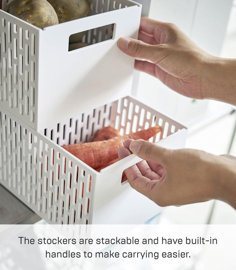 Yamazaki Home Tower Stacking Baskets/Fruit Basket/Vegetable Basket - Abs Plastic - - Image 4