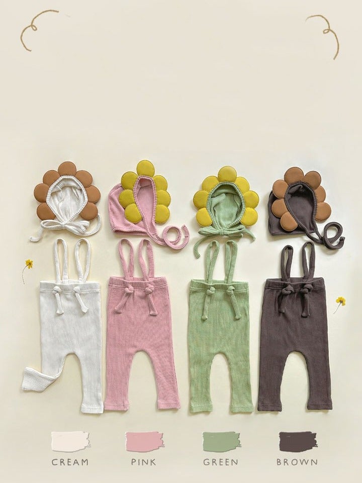 25 Spring New Korean Version Of Children'S Suspenders Ins Baby High Elastic Pp Pants Children'S Leggings Hat Suit - Image 2