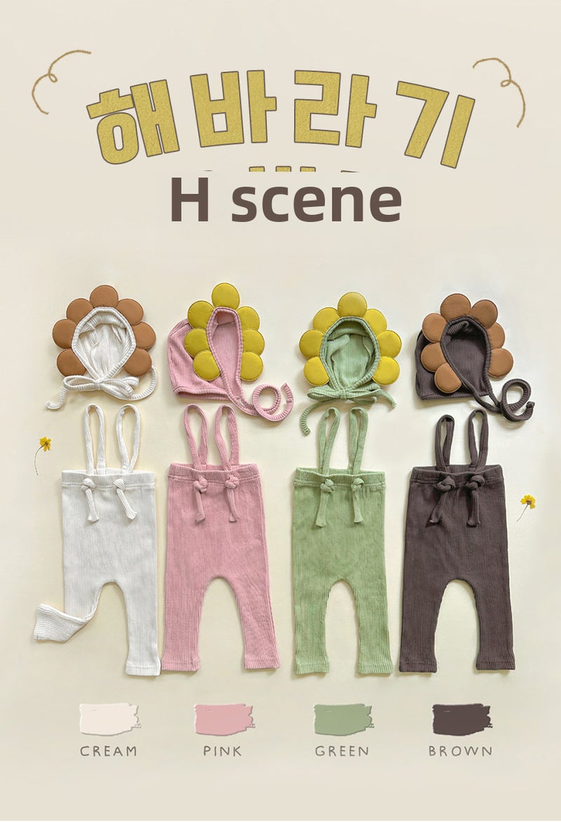 25 Spring New Korean Version Of Children'S Suspenders Ins Baby High Elastic Pp Pants Children'S Leggings Hat Suit - Image 4