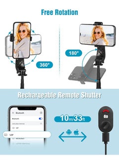 Generic 55"/140cm Tripod for iPhone, Compact Selfie Stick Tripod for Mobile, Extendable Phone Tripod Stand for Video Recording, Travel iPhone Tripod Stand with Remote  - Image 4