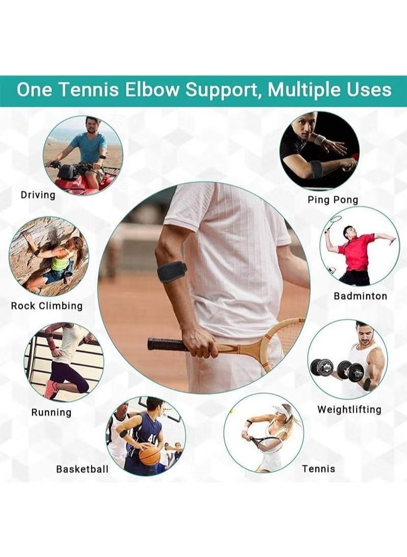 XiuWoo Tennis Elbow Support Brace, Anti Tendinitis Elbow Brace, Elbow Brace with Compression Pad for Golf and Tennis, Elbow Pain Relief for Golf and Tennis, Counterforce Brace for Forearm Support, black  - Image 3