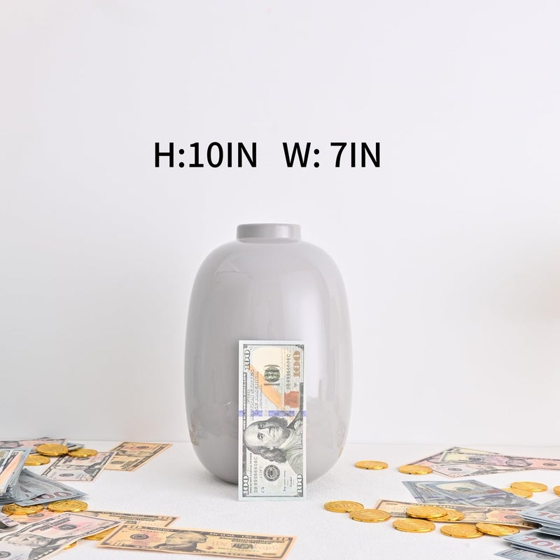 PIG WORLD Large Piggy Bank for Adults Must Break to Open,Ceramic Money Bank,Alcancias De Dinero para Adultos,Girls Piggy Bank Boys,Coin Bank,Modren Home Decor Living Room,Disguise as Vase - Image 4