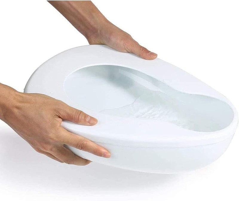 RENEWA Unisex Bed Pan With Lid White Plastic Bed Pan, Male Bedpan, Bed Pan Female, Fracture Bedpan, Bedpans for Women, Urinal Bed Pan DLX - Image 3