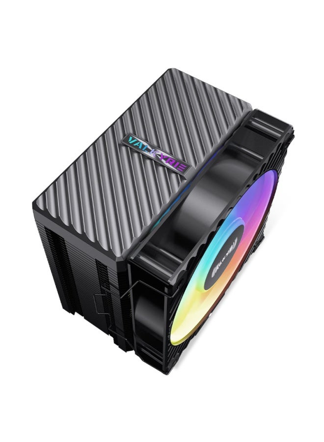 Valkyrie Cq125 Argb Black Vk Cpu Air Cooler Reverse Gravity Six Heatpipe Direct Touch 12cm Fan Supports Lga1700/1851 Am5 Argb Lighting - Image 1