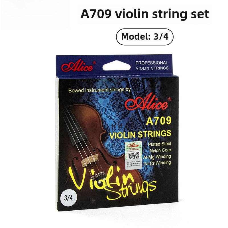 Alice Alice violin strings 4/4 3/4 1/2 steel core violin strings nylon string set strings(A709 [3/4] contains 5 strings and one more E string) - Image 1