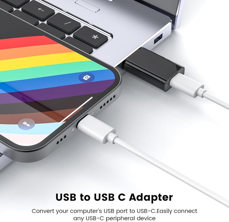 MOSWAG USB to USB C Adapter, USB C Female to USB Male Adapter Compatible with Apple MagSafe Watch 9/8/7/SE/Ultra, for iPhone 15 14 13 12 Mini Pro Max,iPad,Galaxy Note,Pixel,CarPlay,Wall Plug - Image 3