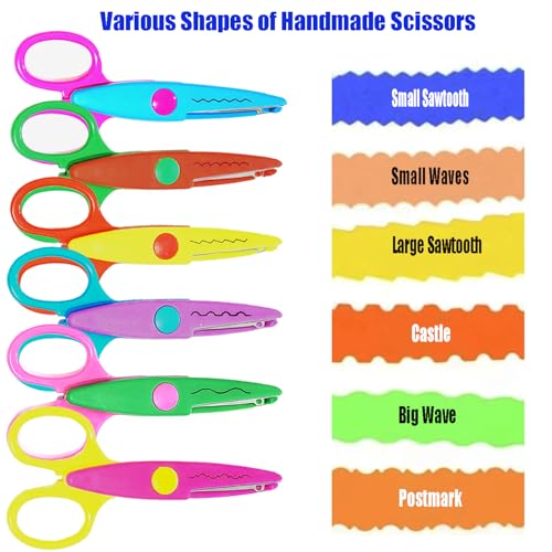 Erewa Paper Edge Scissors Set of 6 Different Patterns Craft Scissors for Teachers, Scrapbooking, Album, Kids, Arts - Image 4