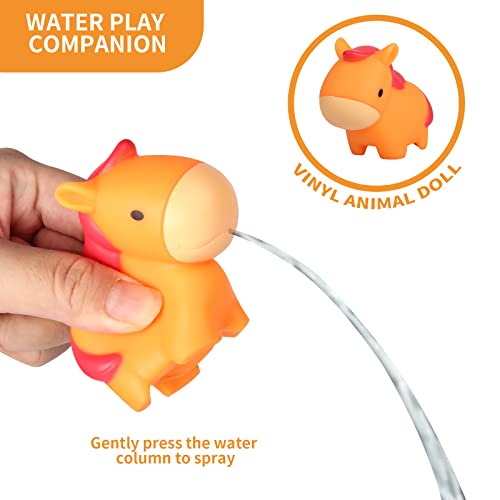Oriate Farm Tractor Carrier with Cartoon Farm Animals and Playmat 6 Pack Bath Squirter Silicone Rubber Farm Animal Toys 472 x 315 Happy Farm Play mat Birthday Gifts for Kids - Image 5