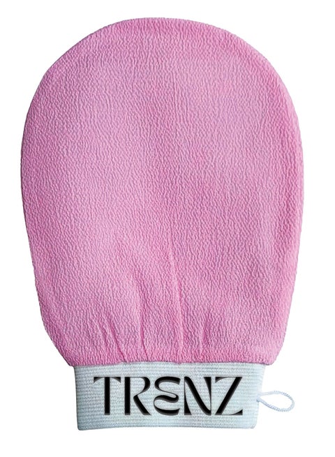 Exfoliating and cleansing loofah, viscose bath glove for a Moroccan bath at home - Pink