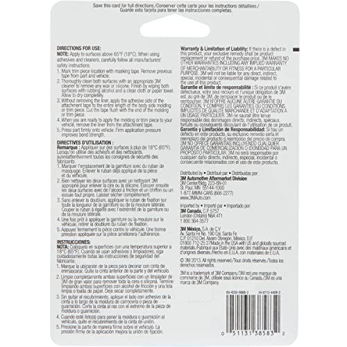 3M Exterior Attachment Tape, Ideal for Moldings, Emblems and Trim, 1/4 in width x 5 yards in length, 1 roll - Image 4