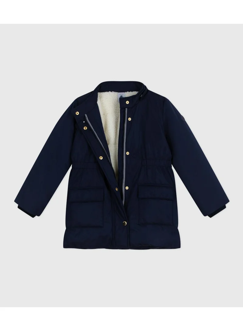 Petit Bateau Children's plain mid-length parka