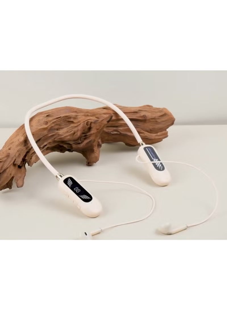 modio MZ700 Wireless Neckband Headphones with 35-Hour Playtime, Super Bass Sound Quality, TF Card Support, Button Control, Ergonomic Lightweight Design, Long Battery Life – Perfect for Music, Calls, and Travel – Gold - Image 2