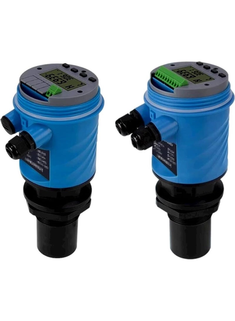 Ultrasonic Level Meter 4-20mA Output Integrated Sensor Level Meter silo Level Measurement Digital Display Water Level Sensor(0-2m 4-20mA)