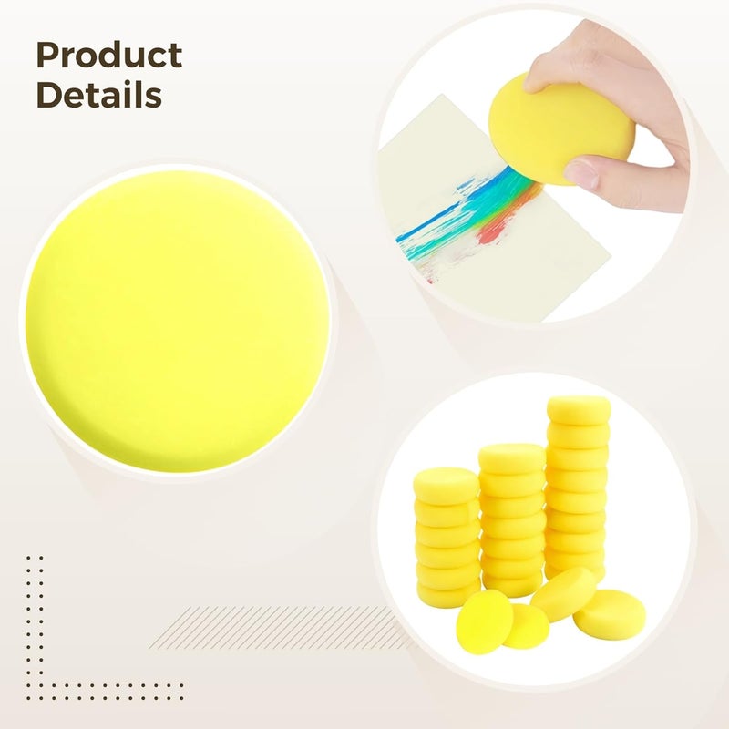 Generic Watercolor Sponges, 30 Pack of Yellow Art Supplies, Soft Texture for Acrylic Painting, Kids & Artists Tools, Ideal for Stamping Projects - Image 4