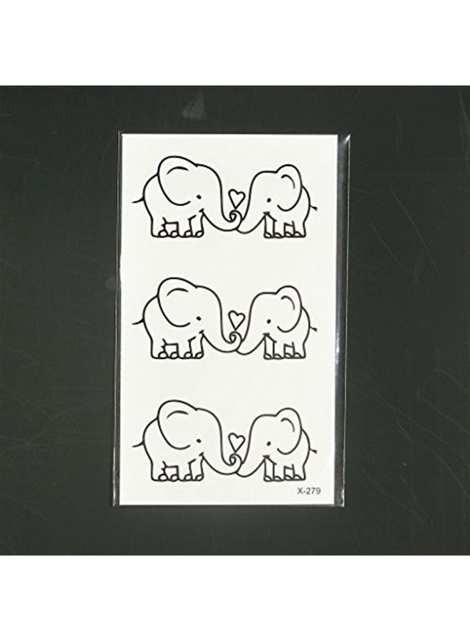 Oottati Small Cute Temporary Tattoo Two Couple Elephants (Set of 2) - Image 3