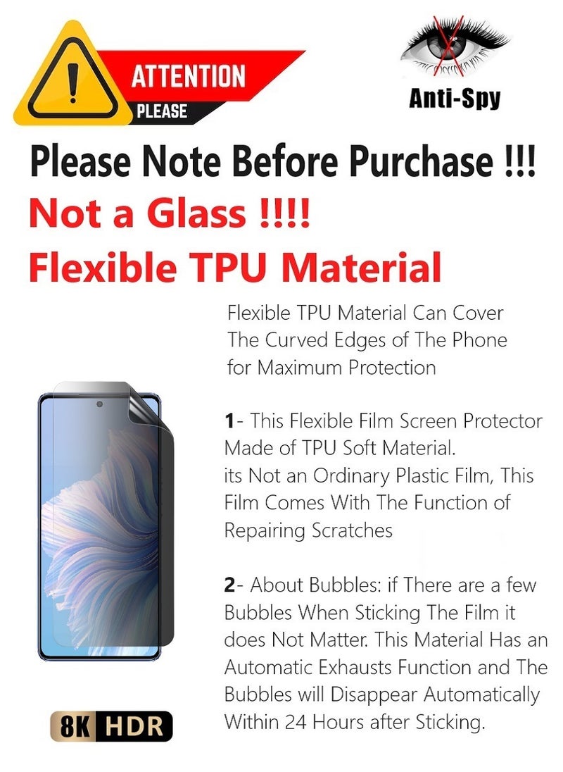 Unipha - Flexible TPU Anti-Spy Privacy Screen Protector Designed For Tecno Camon 20 Premier Self Healing Unbreakable HD Film - Image 1