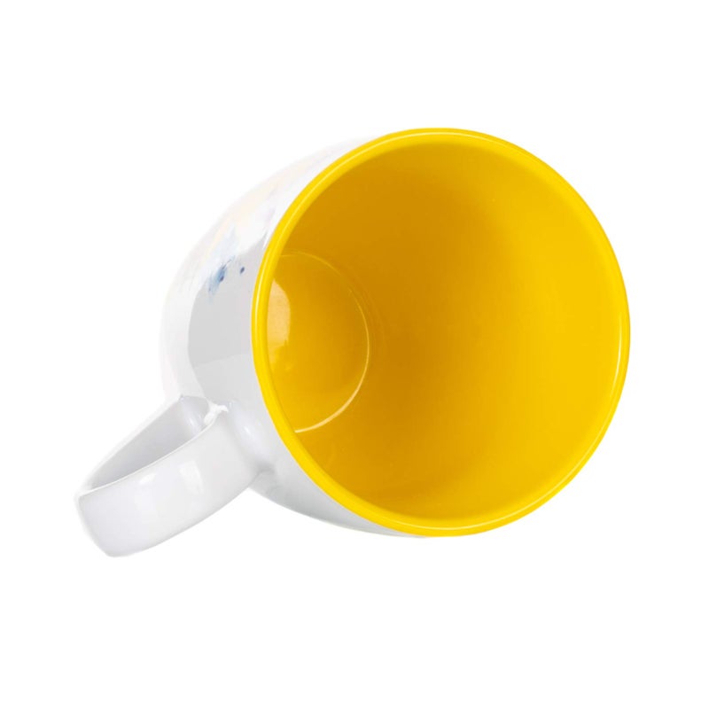 DEMDACO Dean Crouser Sunflower Watercolor Yellow On White 16 Ounce Glossy Stoneware Mug With Handle - Image 4