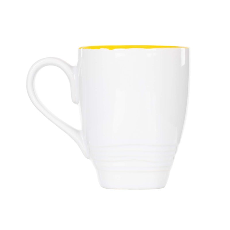 DEMDACO Dean Crouser Sunflower Watercolor Yellow On White 16 Ounce Glossy Stoneware Mug With Handle - Image 2
