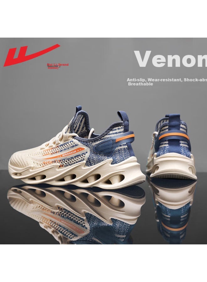 Warrior Men'S Summer Breathable Sports Dad Shoes With Soft Sole Casual Mesh Running Shoes Men Blue 43 - Image 1