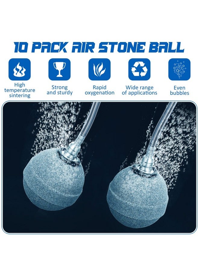 Reginary Reginary 10 Pieces Aquarium Air Stones 2 Inch Air Stone for Pond Hydroponics Ball Bubbler Oxygen Diffuser for Pump Fish Tank Bucket and DWC Reservoirs, Gray  - Image 3