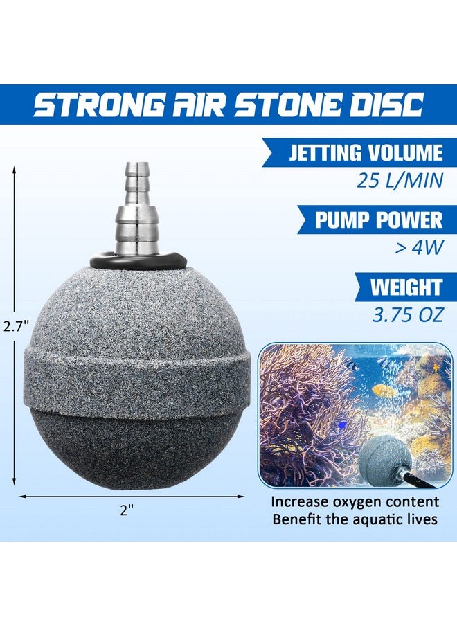 Reginary Reginary 10 Pieces Aquarium Air Stones 2 Inch Air Stone for Pond Hydroponics Ball Bubbler Oxygen Diffuser for Pump Fish Tank Bucket and DWC Reservoirs, Gray  - Image 2