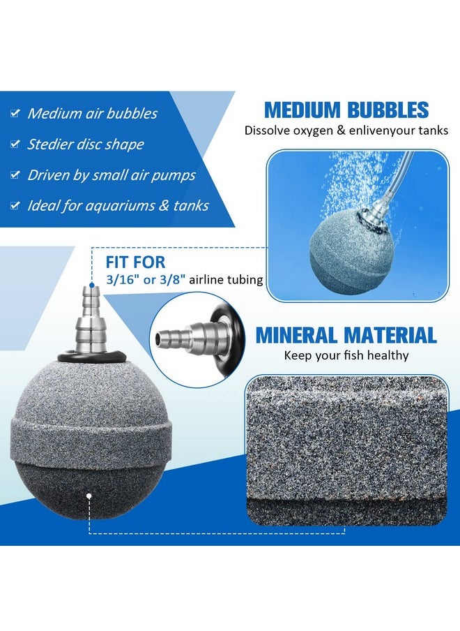 Reginary Reginary 10 Pieces Aquarium Air Stones 2 Inch Air Stone for Pond Hydroponics Ball Bubbler Oxygen Diffuser for Pump Fish Tank Bucket and DWC Reservoirs, Gray  - Image 4